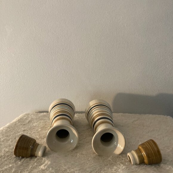 House Beautiful "Sandstone Cool" 7" Oil/Dressing Bottle w/Stopper Set of (2) - Picture 2 of 3